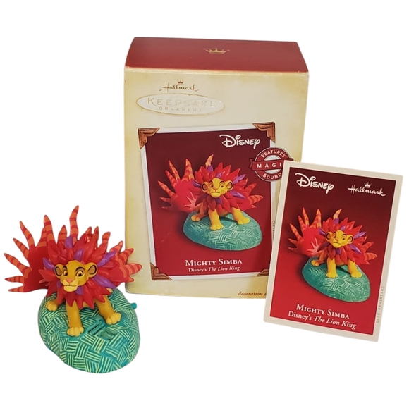 Hallmark Other - Hallmark Mighty Simba Ornament Lion King Disney 2005 Vtg Holiday Keepsake Talks